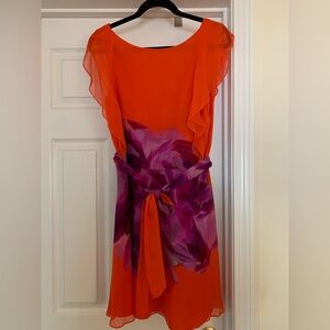 Elegant Orange and Purple Dress